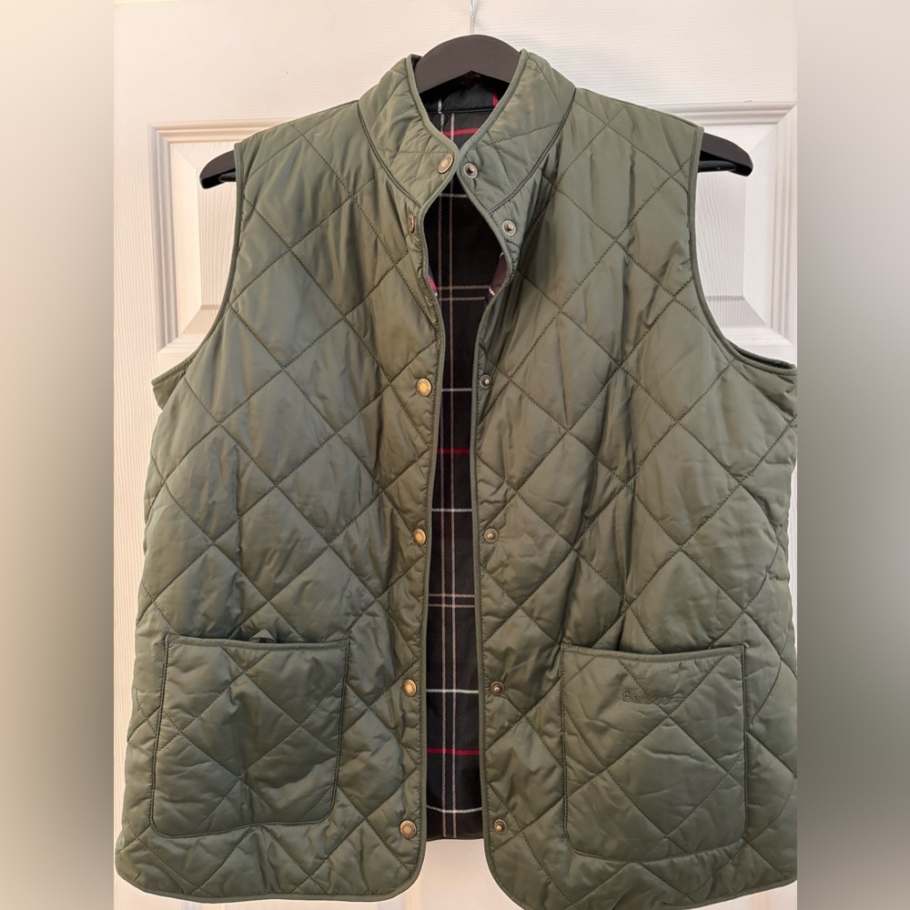 Barbour Burnham Gilet US 14 NWOT Olive